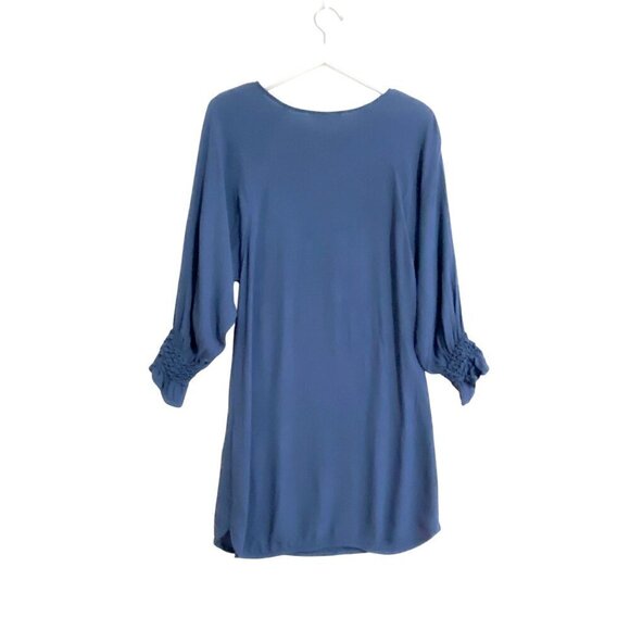 Maje Blue Realiste Crape Shift Dress Size Small (size 1 of 5) - Picture 2 of 14